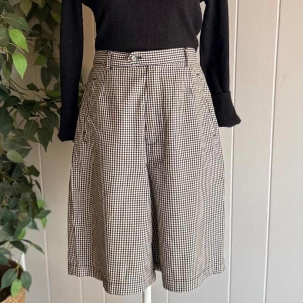 GAP Black & White Gingham High-Rise Bermuda Shorts 100% Cotton Women's Size 8
